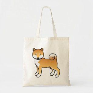 Red Shiba Inu Cute Cartoon Dog Illustration トートバッグ