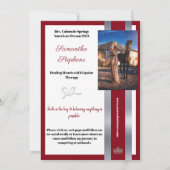 Red Shine Autograph Card for Pageants 招待状 (裏面)