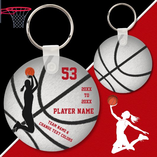 Red Silver Cheap Gift Ideas for Basketball Players キーホルダー
