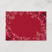 Red Silver Quinceanera Reception Details エンクロージャーカード (裏面)