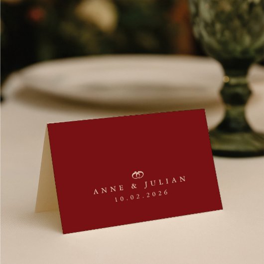 Red Simple Modern Wedding Calligraphy テーブルナンバー