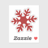 Red Simple Snowflake Christmas シール (シート)
