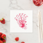 Red Skeleton Hand Coffee Soulmate Hearts スタンダードカクテルナプキン (インサイチュ)