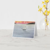 Red Skies At Night Sailors Delight Greeting Card カード (黄色い花)