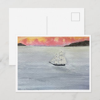 Red Skies At Night Sailors Delight Postcard ポストカード