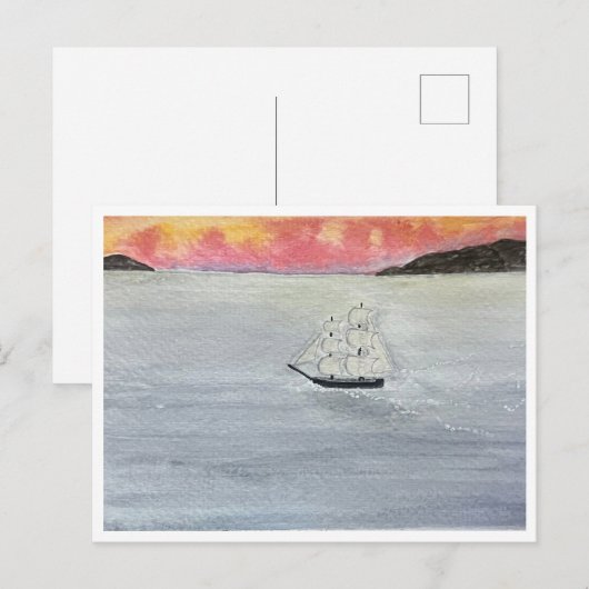 Red Skies At Night Sailors Delight Postcard ポストカード (正面/裏面)