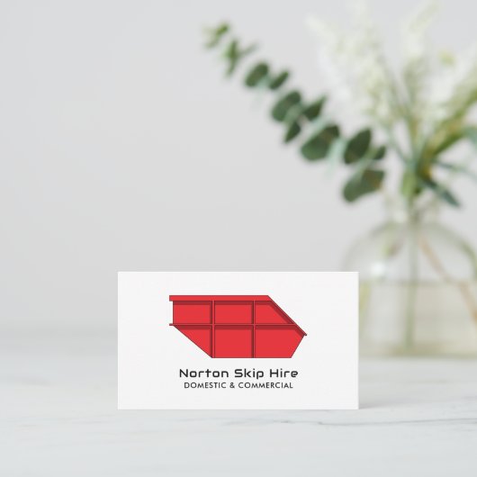 Red Skip、Skip/Dumpster会社 名刺 (スタンド正面)