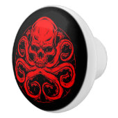 Red skull with Octopus Tentacles on Black セラミックノブ (右)