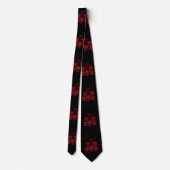Red Skulls Black Halloween Goth Tie ネクタイ (裏面)