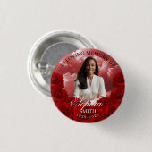 Red Sky Roses Funeral Memorial Button Keepsake 缶バッジ (正面&裏面)