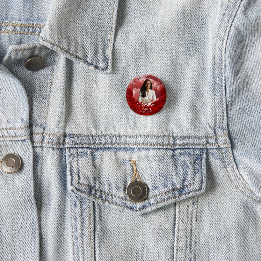 Red Sky Roses Funeral Memorial Button Keepsake 缶バッジ (インサイチュ)