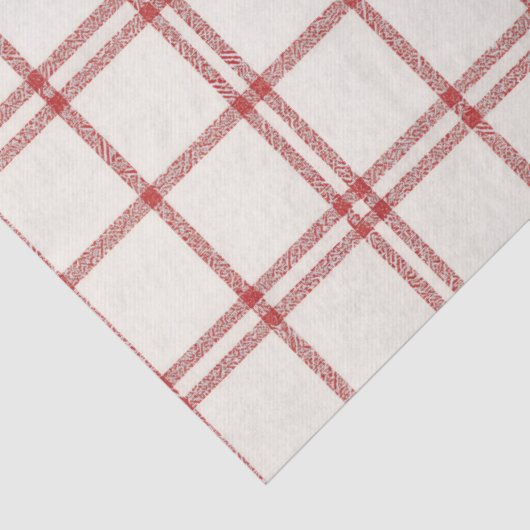 Red Snow Christmas Plaid 薄葉紙 (詳細)