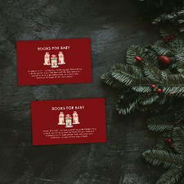 Red Snow Gingerbread Village Books Baby Shower  エンクロージャーカード
