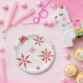 Red Snow on White Canvas  ペーパープレート (パーティー)