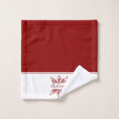 Red snowflake personalized bath towel set バスタオルセット (ウォッシュタオル)