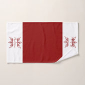 Red snowflake personalized bath towel set バスタオルセット (ハンドタオル)