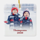 Red Snowflake Photo Custom Red Snowflake セラミックオーナメント (正面)