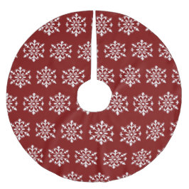 Red Snowflake Tree Skirt ブラッシュドポリエステルツリースカート