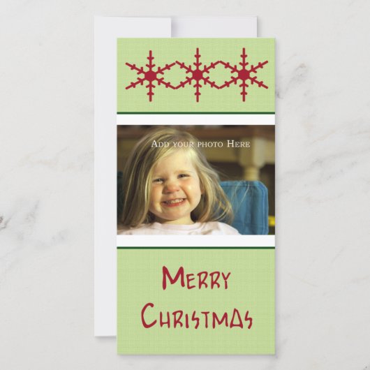 Red SnowFlakesカスタマイズ可能なフォトカード シーズンカード (正面)