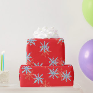 Red Snowflakes Merry Christmas Script with 2026 Wr ラッピングペーパー
