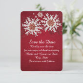 Red Snowflakes Swirls日付を保存 セーブザデート (スタンド正面)