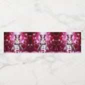 Red Snowman Snowflakes Holiday ペットボトルラベル (シングルラベル)