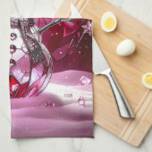 Red Snowman Snowflakes Holiday Kitchen Towel キッチンタオル (四つ折り)