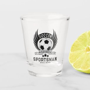 Red Soccer Logo 学校に戻る男子へのギフト ショットグラス