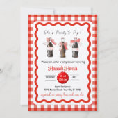 Red Soda Baby Ready to POP Baby Shower  招待状 (正面)