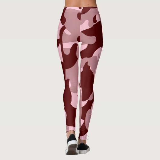 Red Soft Rose Wine Camouflage Leggings レギンス (裏面)
