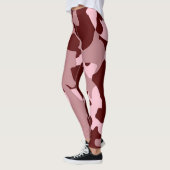 Red Soft Rose Wine Camouflage Leggings レギンス (左)