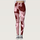 Red Soft Rose Wine Camouflage Leggings レギンス (正面)