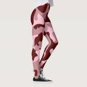 Red Soft Rose Wine Camouflage Leggings レギンス (右)