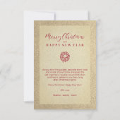 Red Sparkles Snowflakes Christmas Family Photo (裏面)