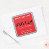 Red Sparkling Custom Valentine's Day Candle Label スクエアシール (封筒)