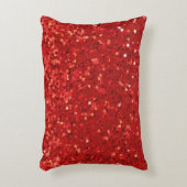 Red sparkling glitter pattern アクセントクッション (正面(垂直))