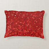 Red sparkling glitter pattern アクセントクッション (裏面)