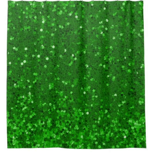 Red sparkling glitter pattern シャワーカーテン (正面)