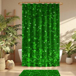 Red sparkling glitter pattern シャワーカーテン