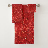 Red sparkling glitter pattern バスタオルセット (インサイチュ)