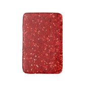 Red sparkling glitter pattern バスマット (正面縦)