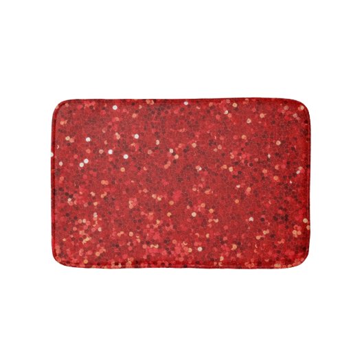 Red sparkling glitter pattern バスマット (正面)