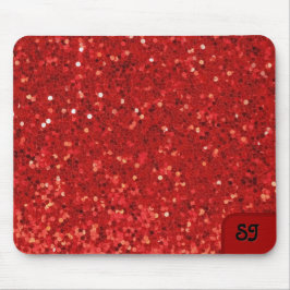 Red sparkling glitter pattern マウスパッド