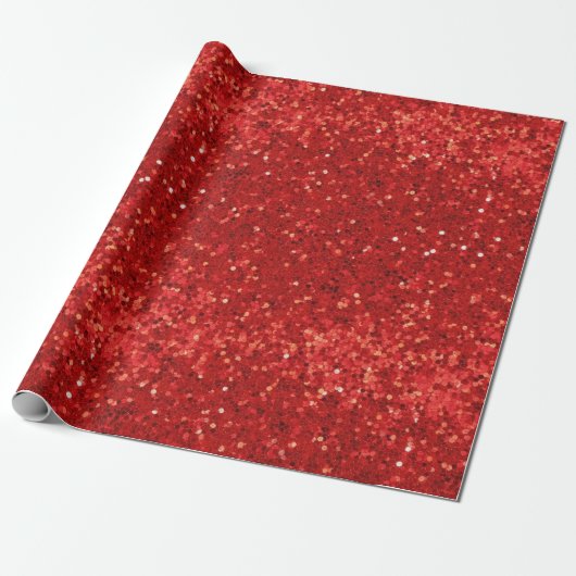 Red sparkling glitter pattern ラッピングペーパー (アンロールド)