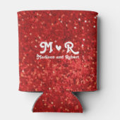 Red sparkling glitter pattern 缶クーラー (裏面)