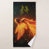 Red sparkly fiery fairy girl fantasy glitter magic バスタオル (バスタオル)