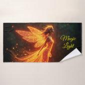 Red sparkly fiery fairy girl fantasy glitter magic バスタオル (バスタオル)