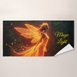 Red sparkly fiery fairy girl fantasy glitter magic バスタオル