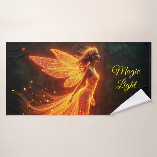 Red sparkly fiery fairy girl fantasy glitter magic バスタオル (バスタオル)