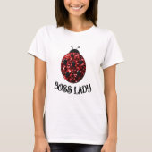 Red sparkly Ladybug BOSS LADY Personalize Tシャツ (正面)